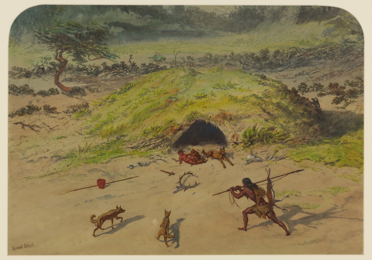Prehistoric Scene by Ernest Henry Griset