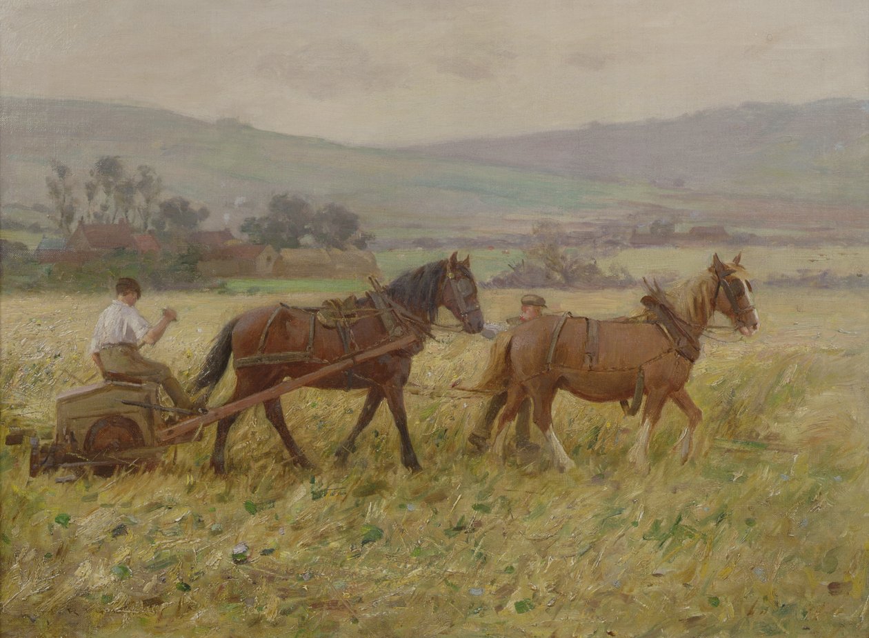 The Harvesting Team by Ernest Higgins Rigg