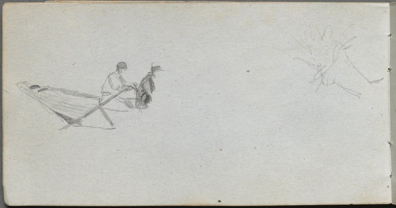 Sketchbook, Page 04: Figures in a Boat by Jean Louis Ernest Meissonier