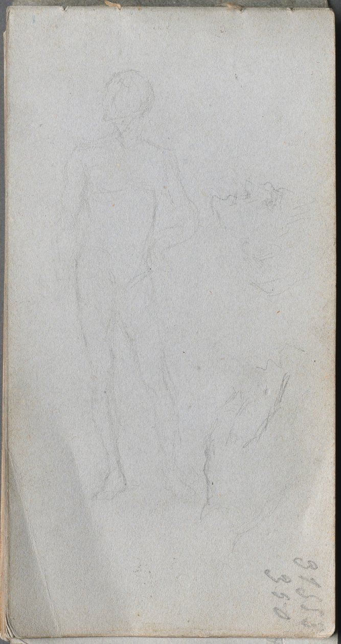 Sketchbook, Page 100: Nude Figure, Profile by Ernest Meissonier