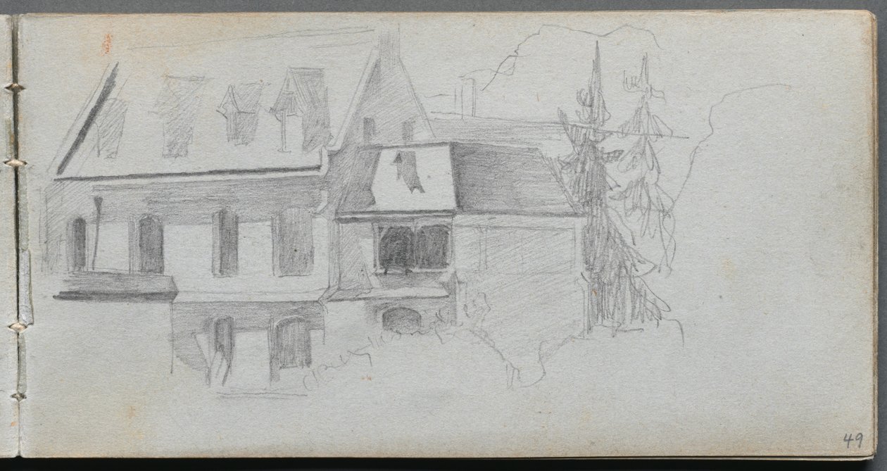 Sketchbook, Page 49: Architectural Study by Jean Louis Ernest Meissonier