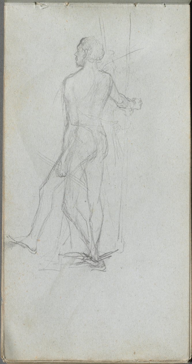 Sketchbook, page 60: Nude Male Study by Ernest Meissonier