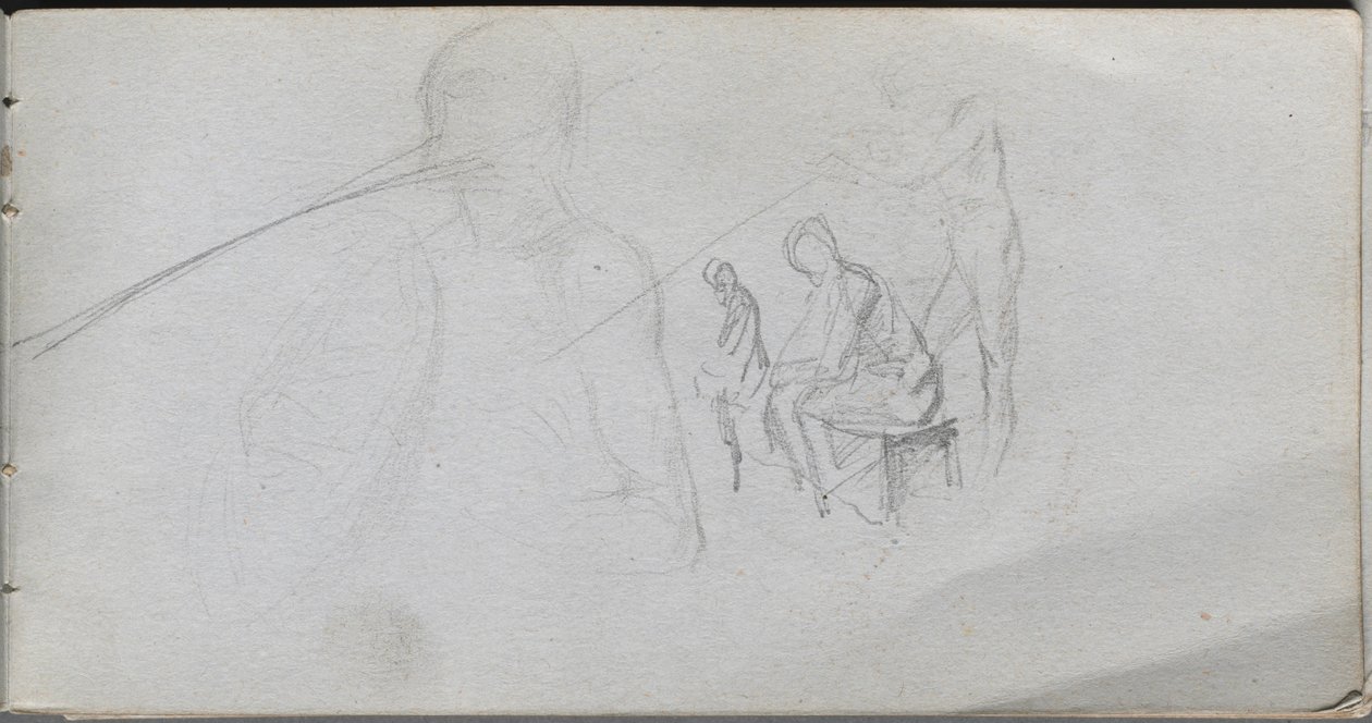 Sketchbook, page 98: Study of Figures by Jean Louis Ernest Meissonier