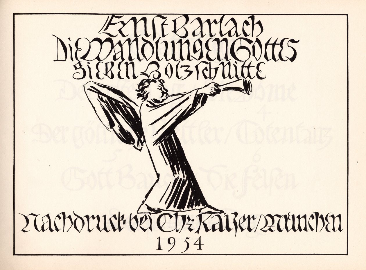 The Transformations of God - Title Page by Ernst Barlach