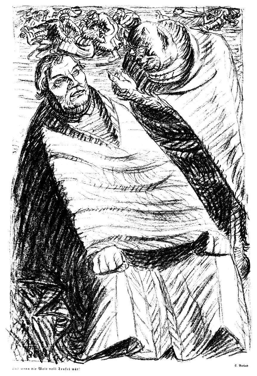 And if the World Were Full of Devils! by Ernst Barlach