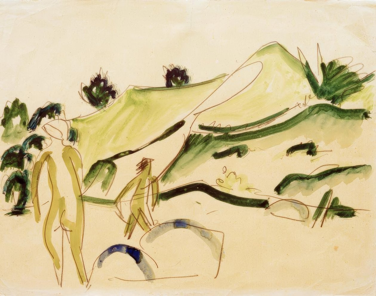 Bathing at the Beach by Ernst Ludwig Kirchner