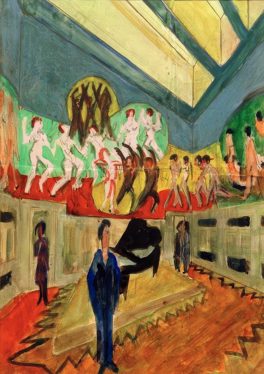 Design for the Decoration of the Walls of the Podium in the Festival Hall by Ernst Ludwig Kirchner
