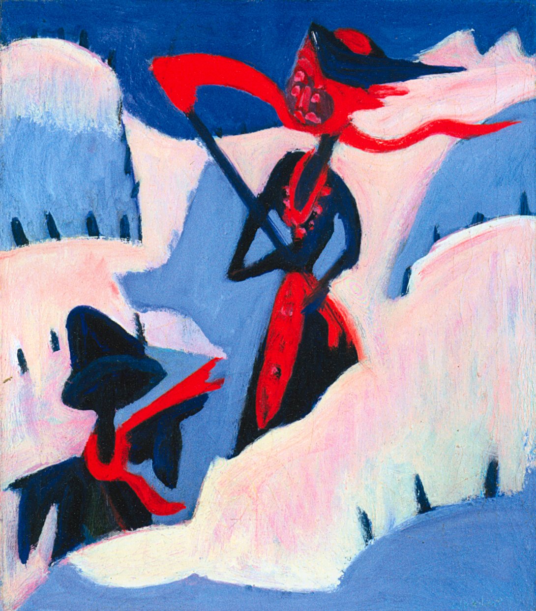 Witch and Scarecrow in the Snow by Ernst Ludwig Kirchner