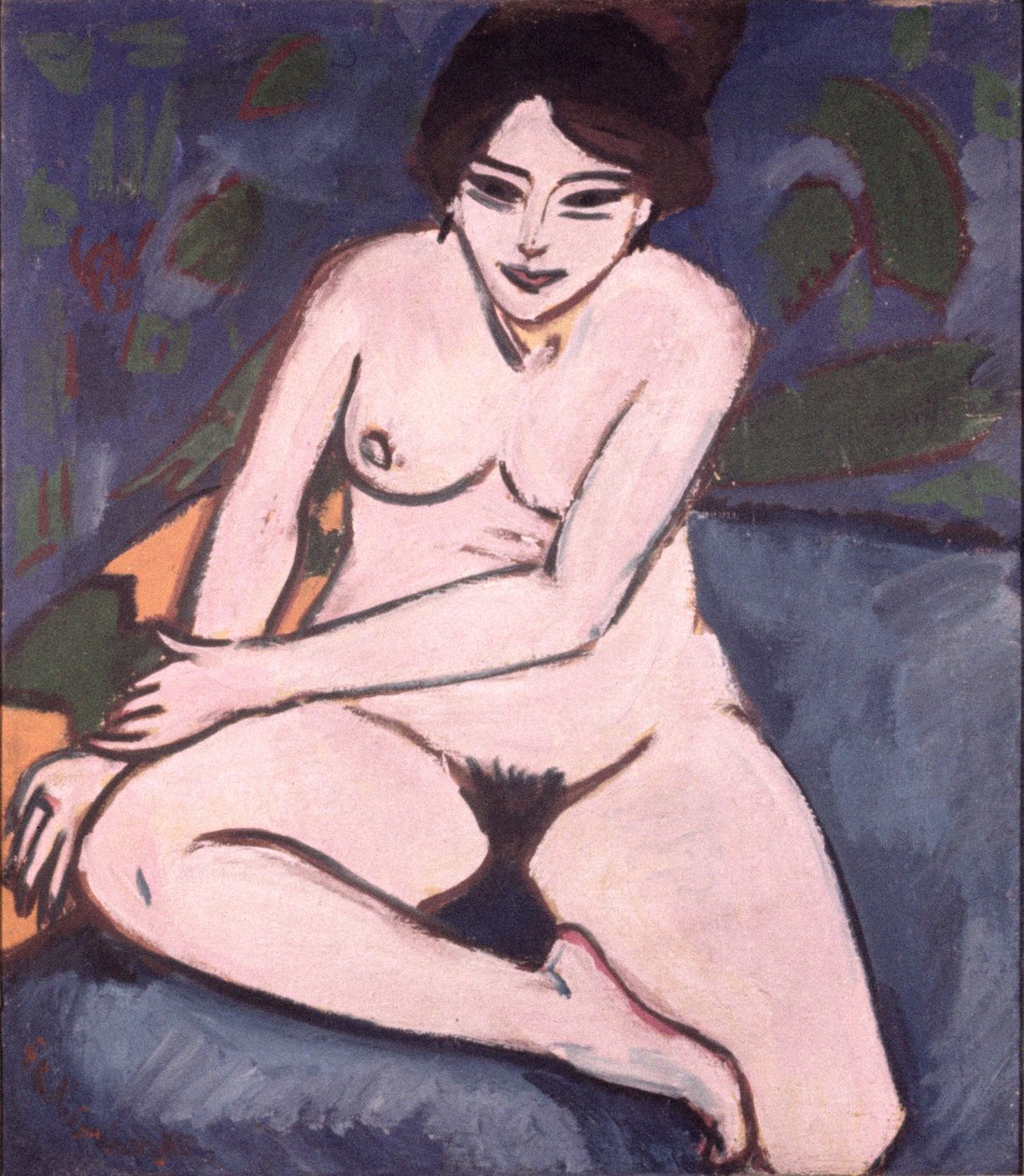 Model on Blue Ground, 1906 by Ernst Ludwig Kirchner