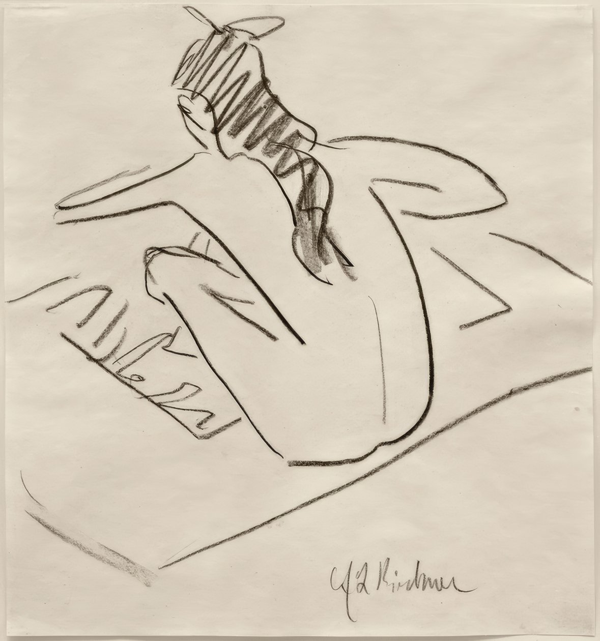 Untitled (Seated Fränzi from Behind) by Ernst Ludwig Kirchner