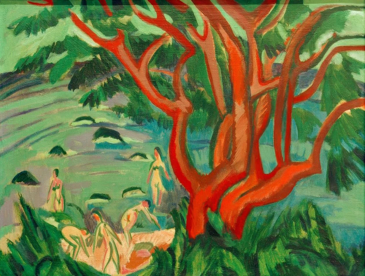 Red Tree on the Beach by Ernst Ludwig Kirchner