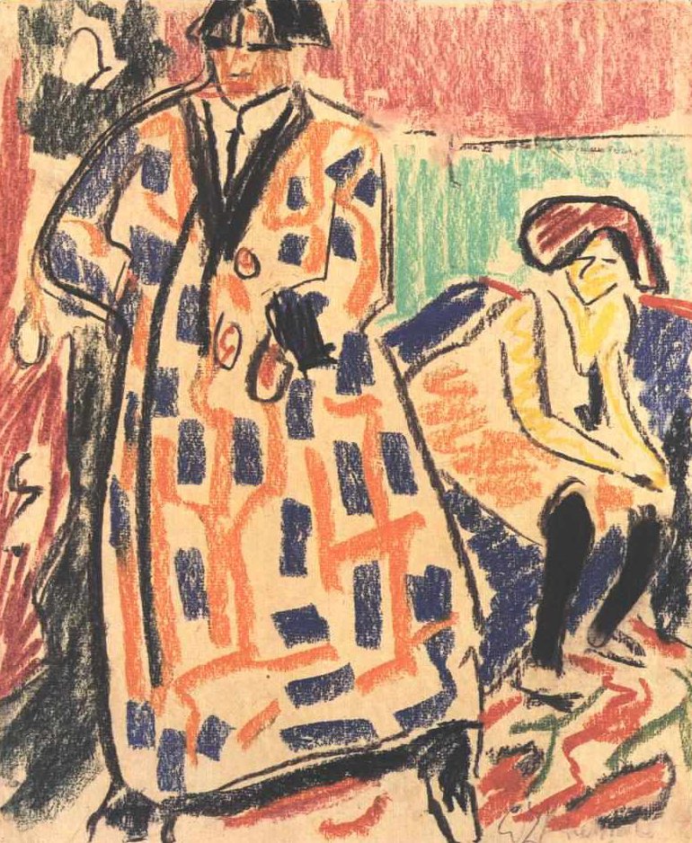 Self-portrait with Model by Ernst Ludwig Kirchner