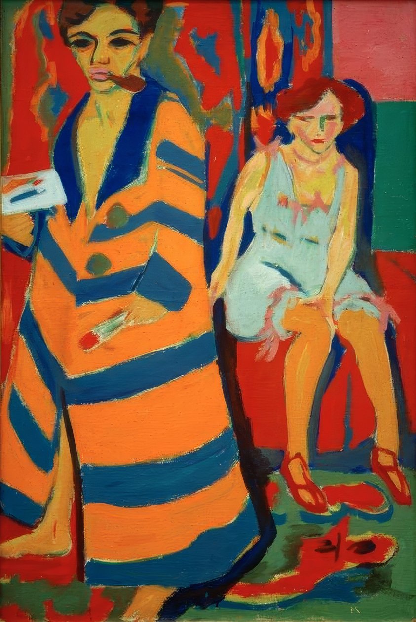 Self-Portrait with Model by Ernst Ludwig Kirchner