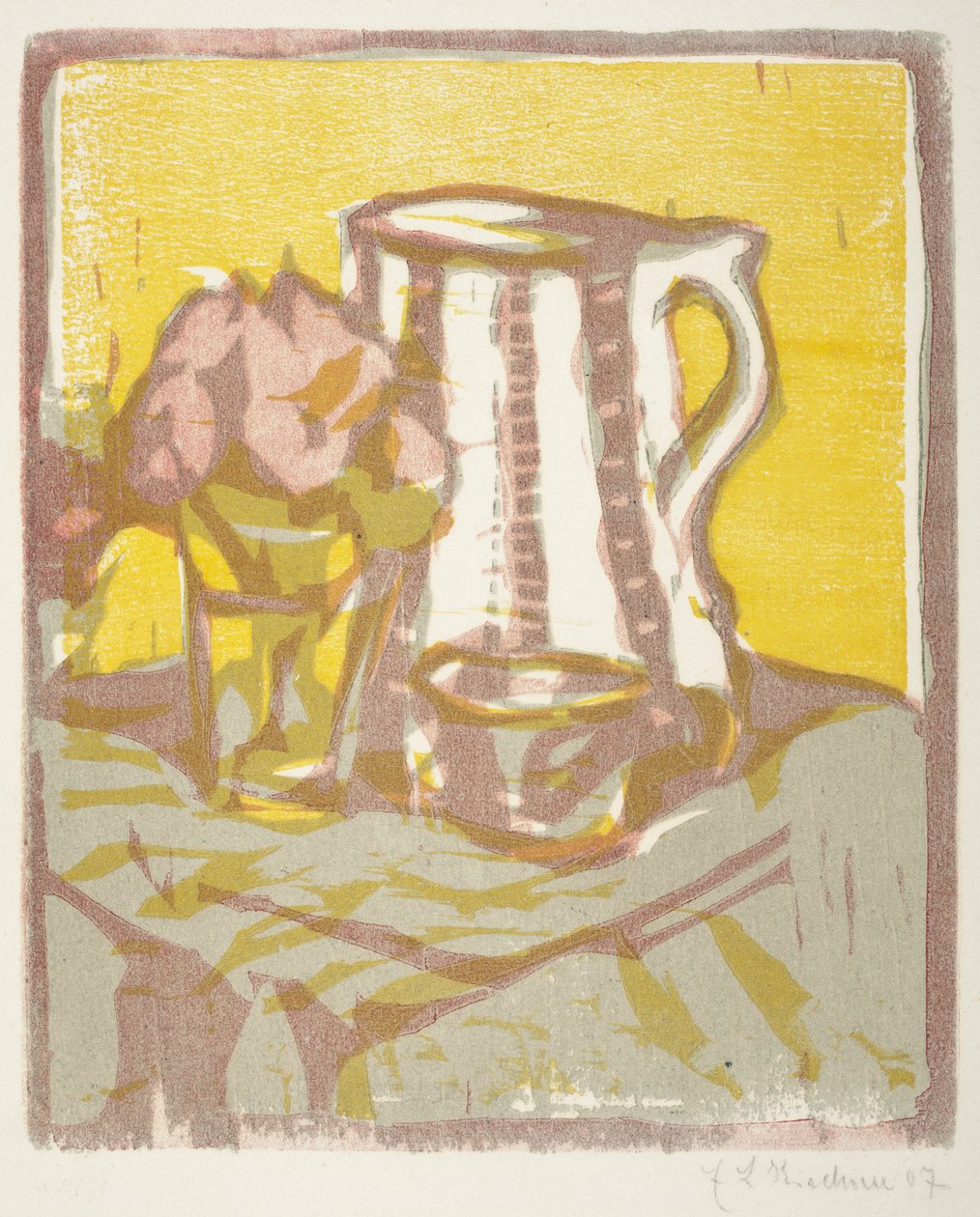 Still Life with Pitcher and Flowers by Ernst Ludwig Kirchner
