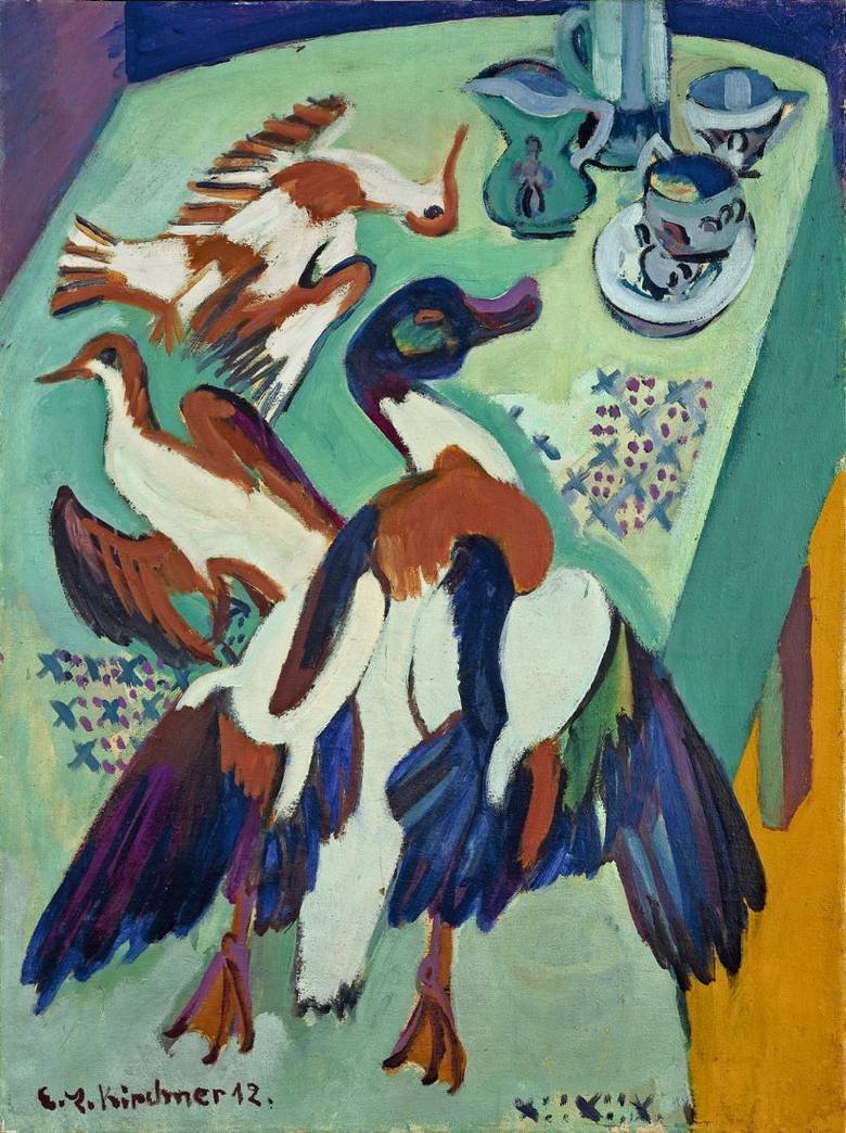 Still Life with Duck and Snipes by Ernst Ludwig Kirchner