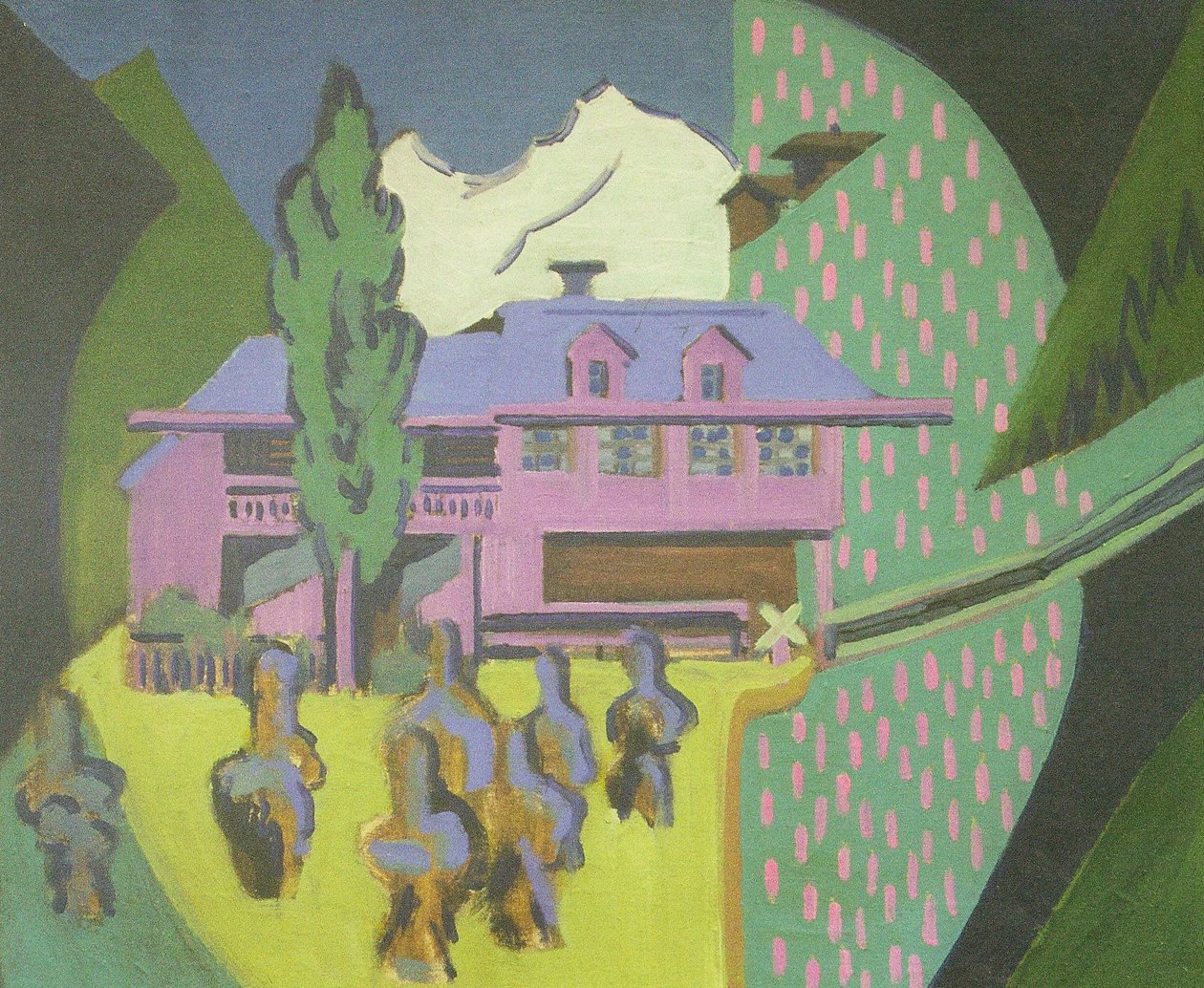 Violet House in Front of Snow Mountain by Ernst Ludwig Kirchner