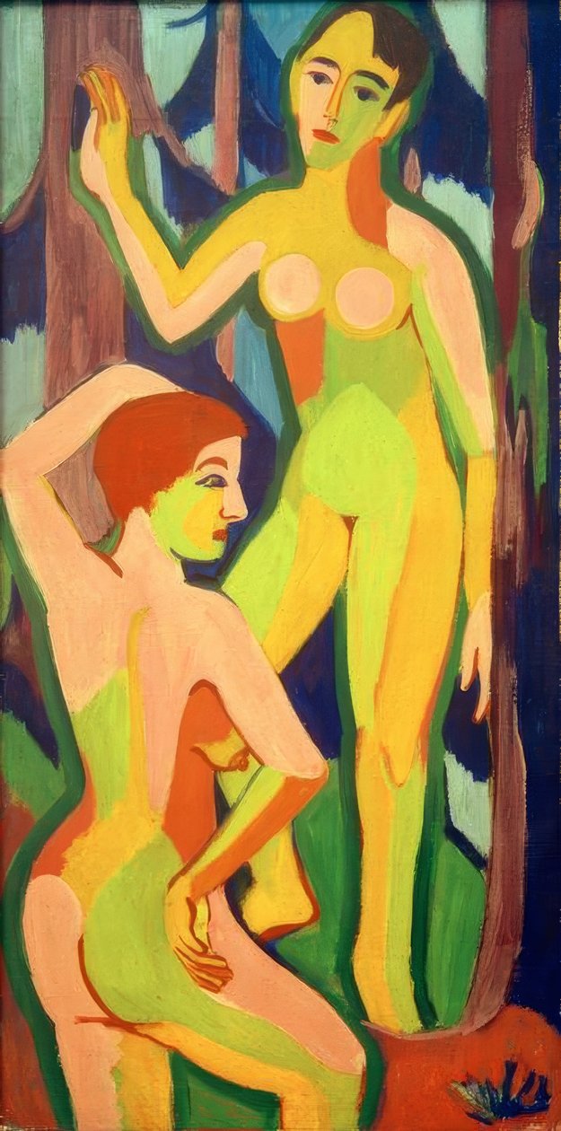 Two Nudes in the Forest II by Ernst Ludwig Kirchner