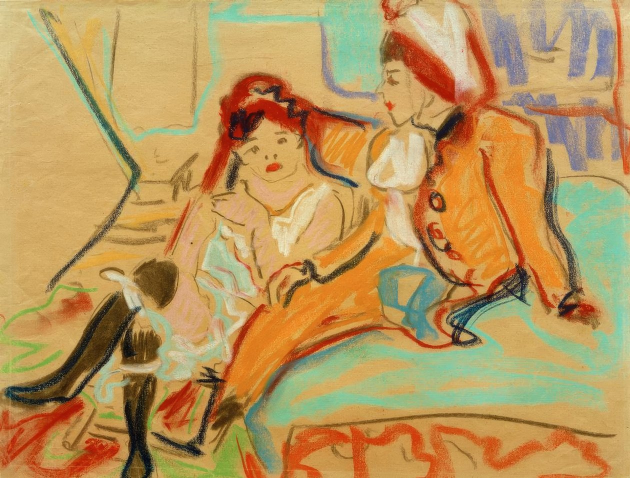 Two Girls on a Divan by Ernst Ludwig Kirchner