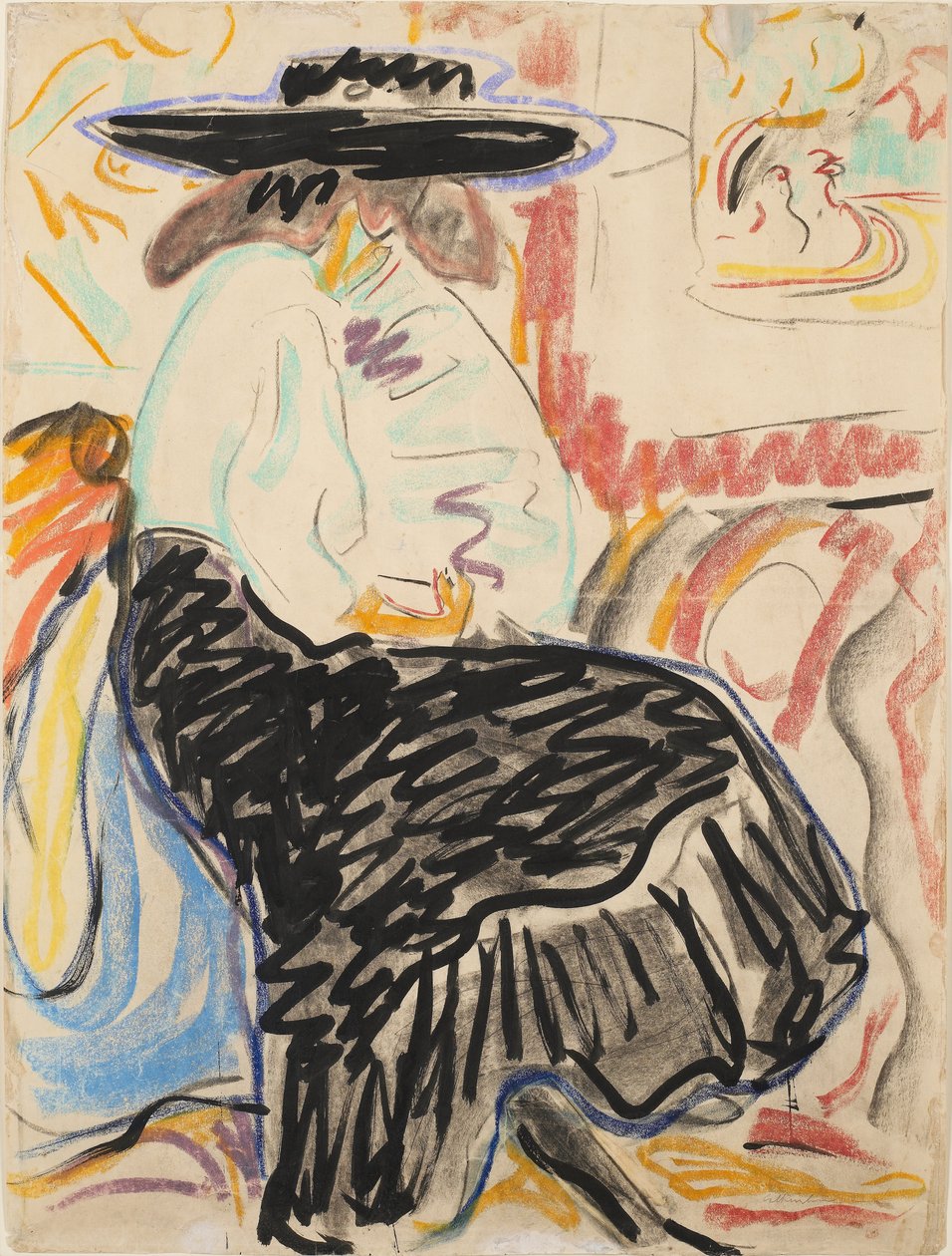 Seated Woman in the Studio by Ernst Ludwig Kirchner