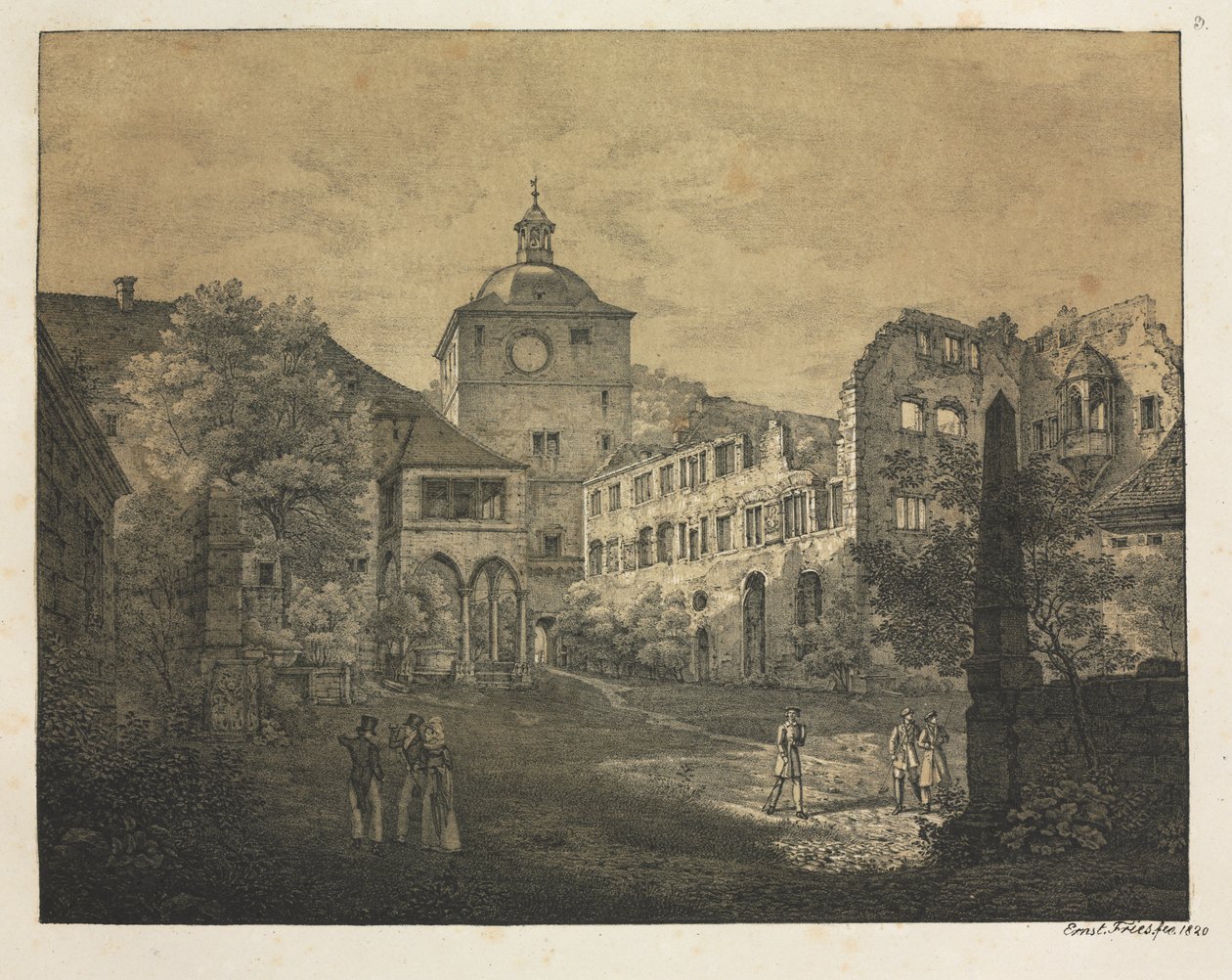 Six Views of Heidelberg Castle: Castle Terrace by Ernst Fries