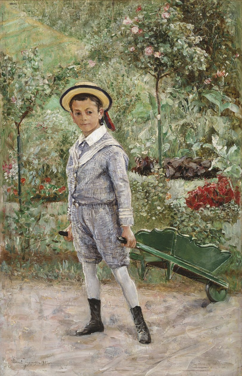 Boy with a Wheelbarrow by Ernst Josephson