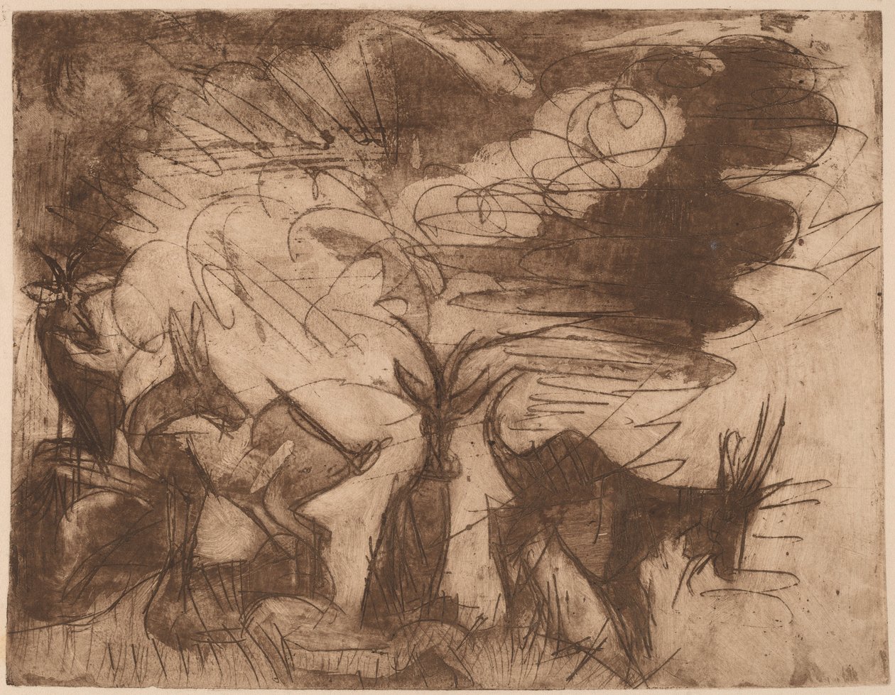 Goats and Clouds by Ernst Ludwig Kirchner