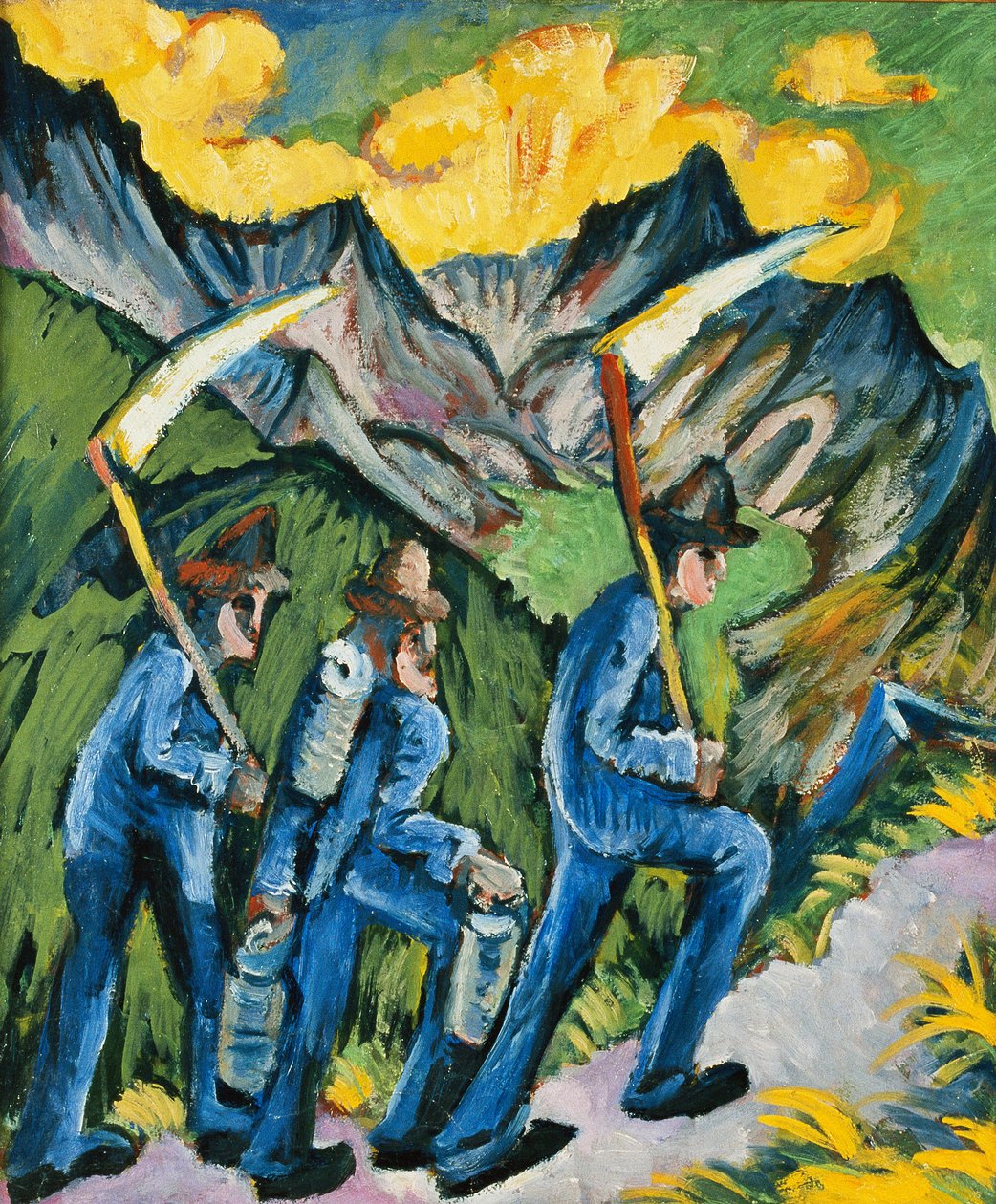 Alpine Life, Triptych by Ernst Ludwig Kirchner