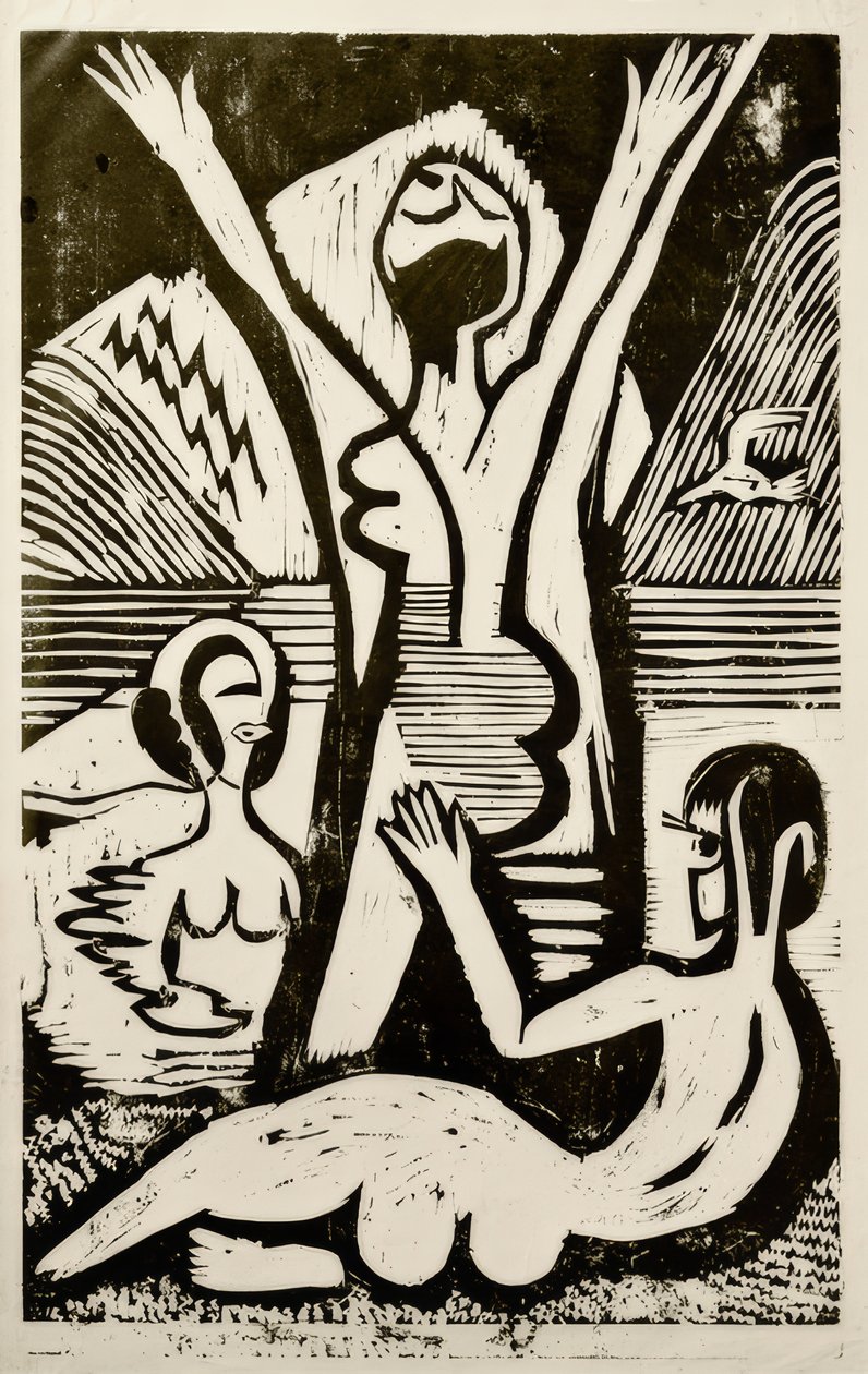 Bathing at the Lake by Ernst Ludwig Kirchner