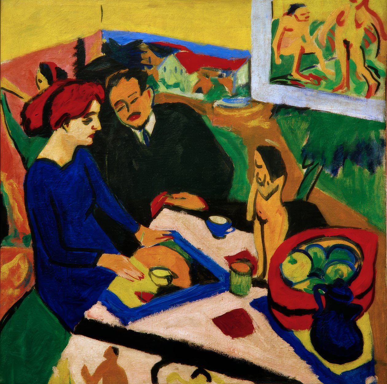 Doris and Heckel at the Table by Ernst Ludwig Kirchner