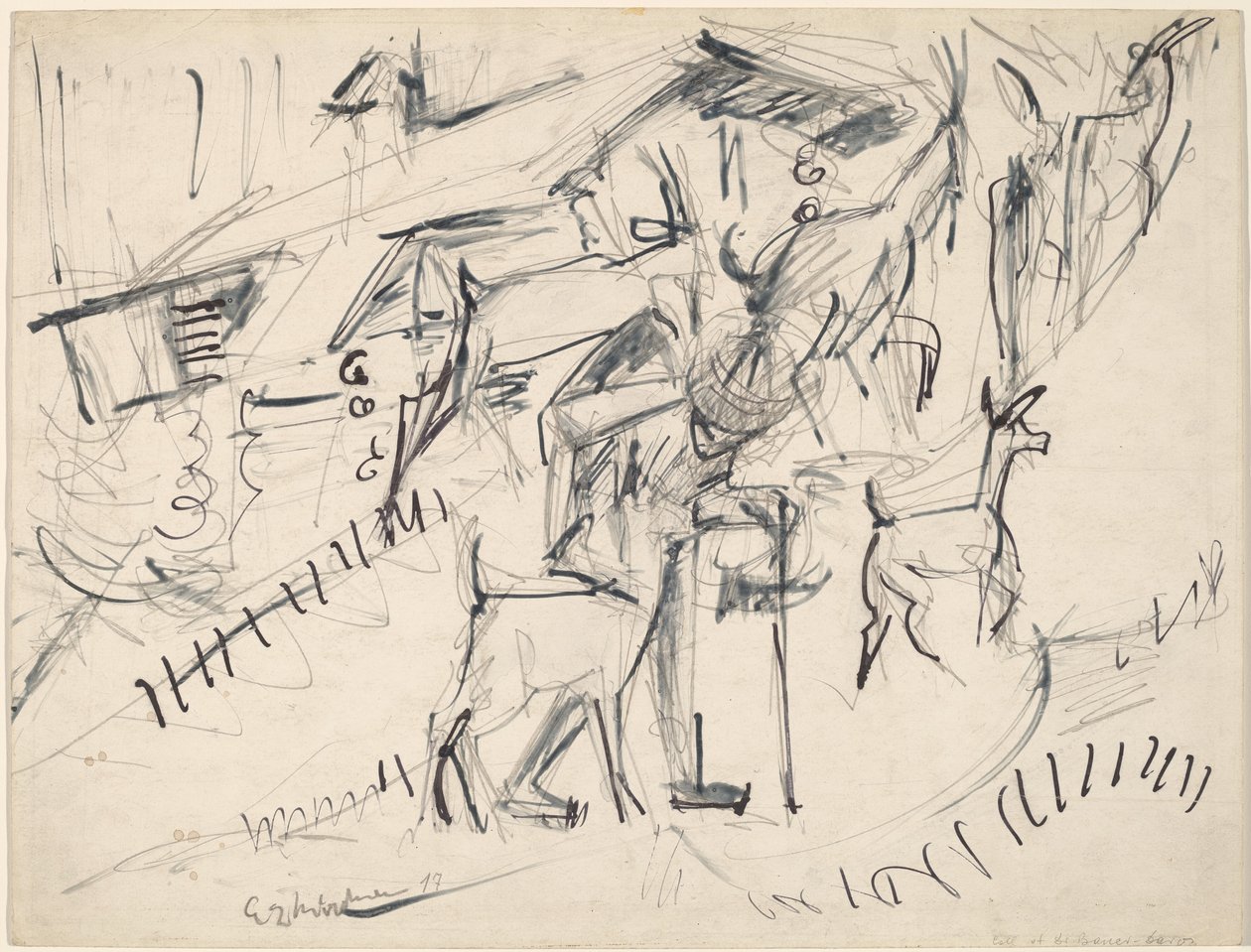 Goatherd with Goats by Ernst Ludwig Kirchner