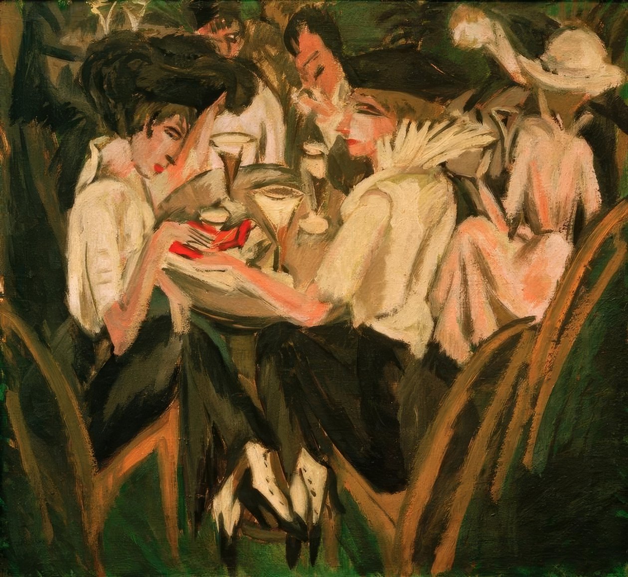 In the Café Garden by Ernst Ludwig Kirchner