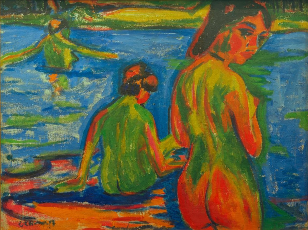 Girls Bathing in the Lake by Ernst Ludwig Kirchner
