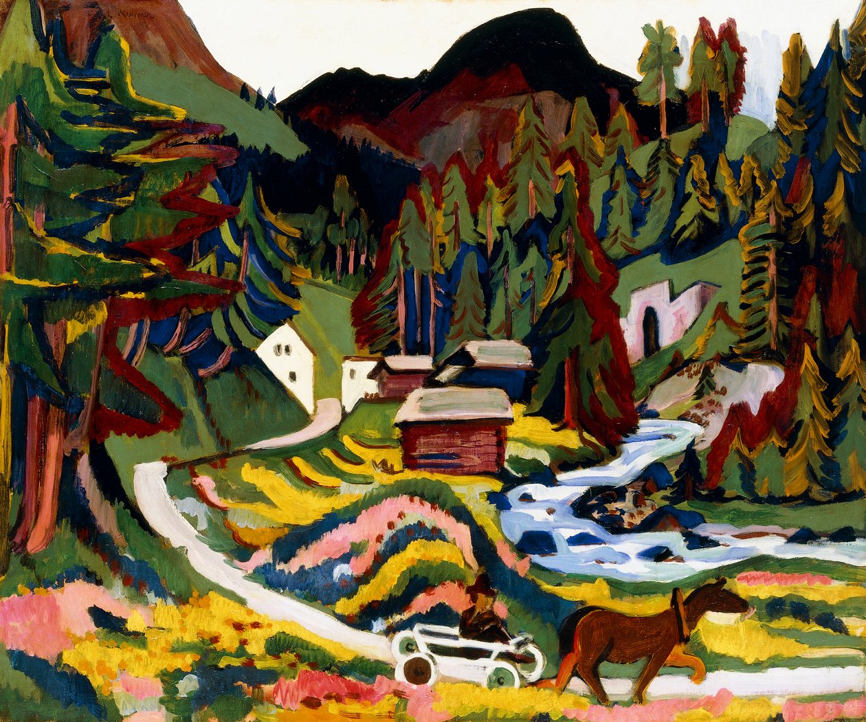Landscape in Spring, Sertig by Ernst Ludwig Kirchner