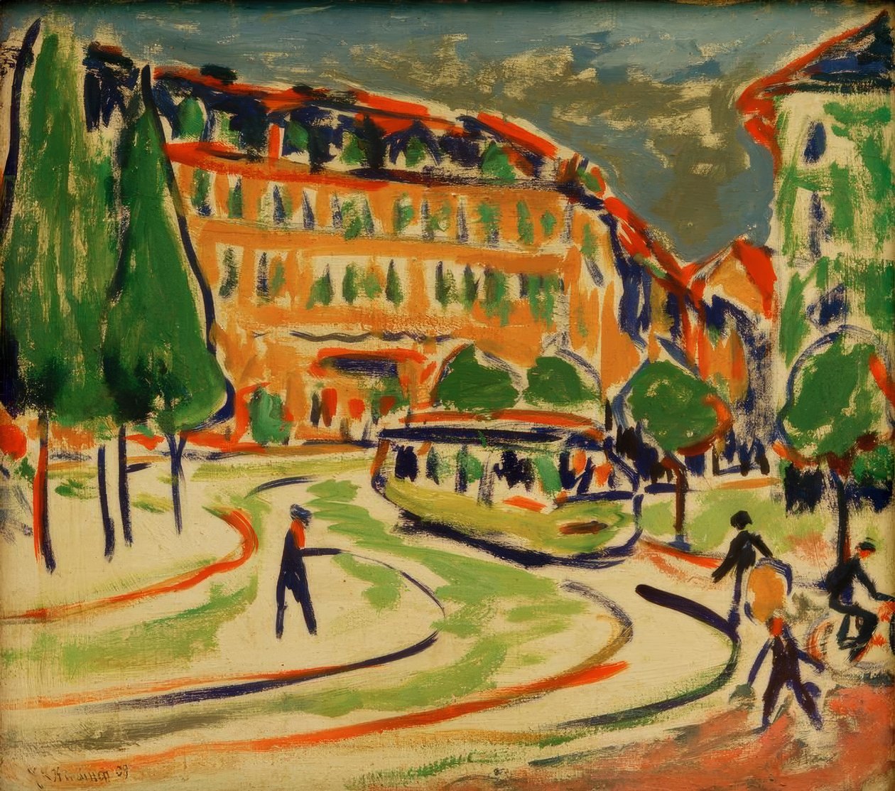 Tram in Dresden by Ernst Ludwig Kirchner