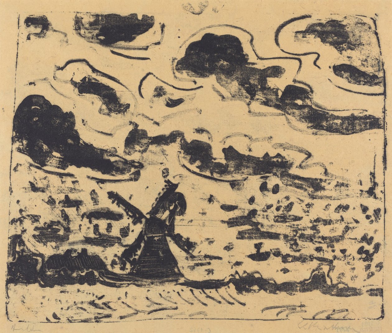 Windmill near Burg on Fehmarn by Ernst Ludwig Kirchner