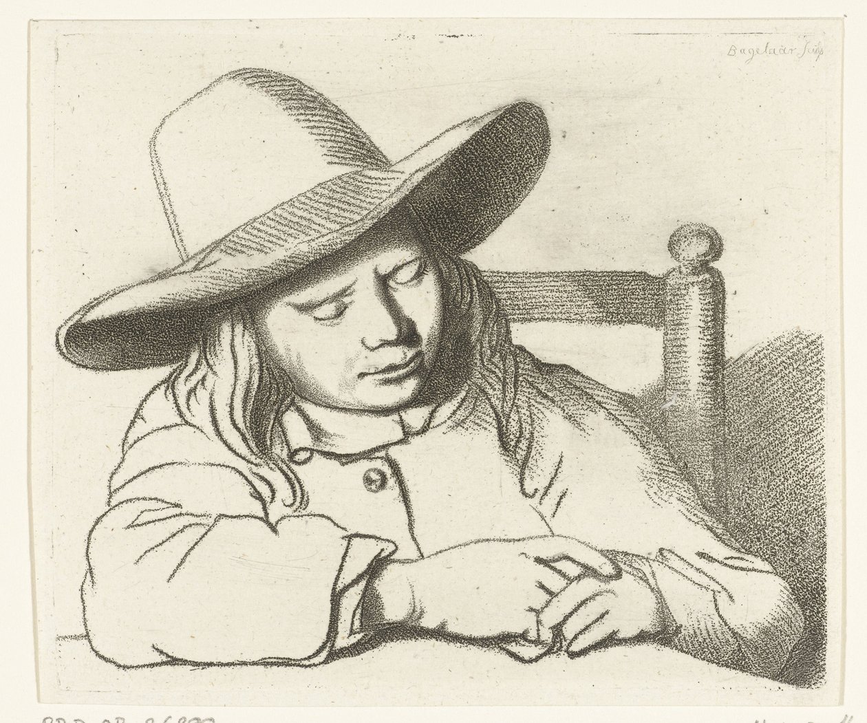 Sleeping Boy with Hat by Ernst Willem Jan Bagelaar