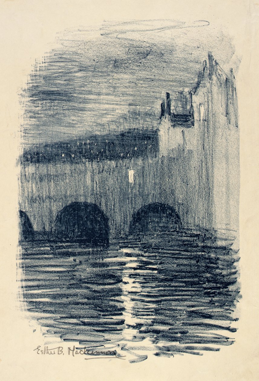 Pulteney Bridge, Bath--Twilight by Esther Blaikie MacKinnon