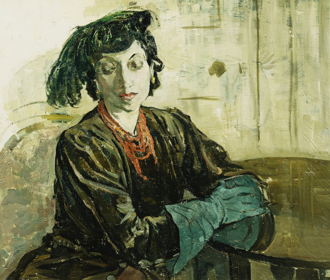 Green Feather and Green Gloves by Ethel Gabain