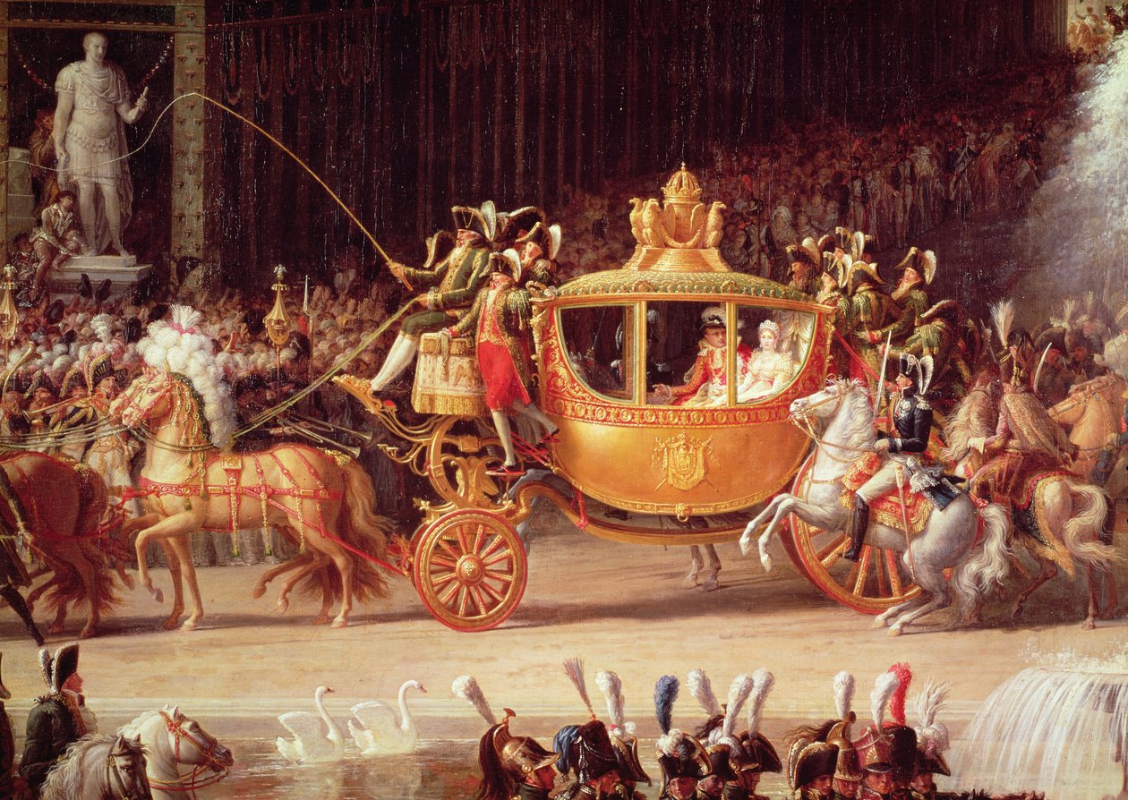 The Entry of Napoleon and Marie-Louise into the Tuileries Gardens on the Day of Their Wedding, 2nd April 1810 (detail) by Etienne Barthelemy Garnier