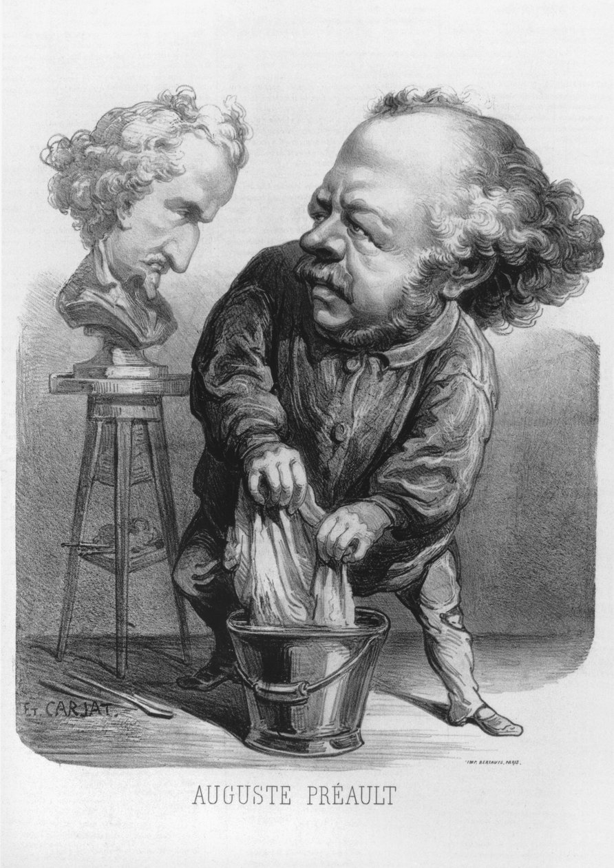Auguste Preault, caricature from 