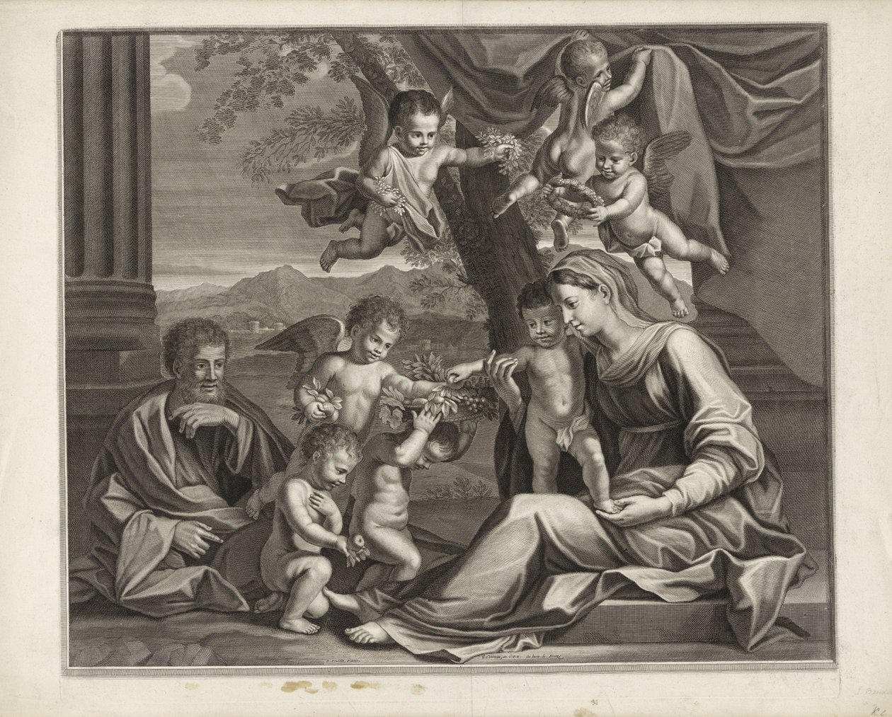 Holy Family with Putti by Etienne Baudet (possibly)