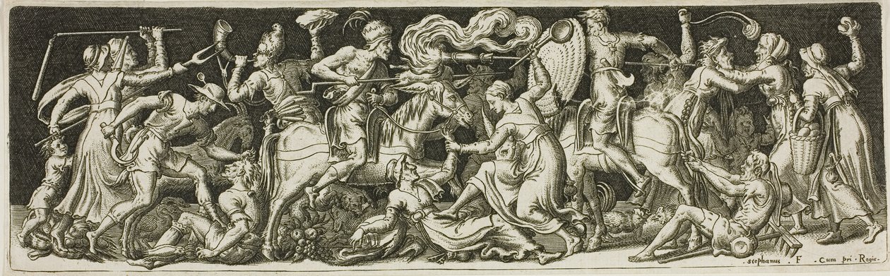 Grotesque Battle, from Combats and Triumphs by Etienne Delaune