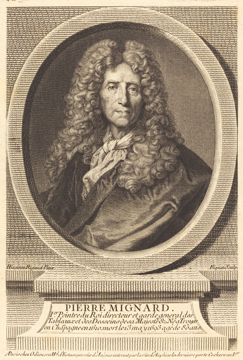 Pierre Mignard by Étienne Ficquet after Hyacinthe Rigaud