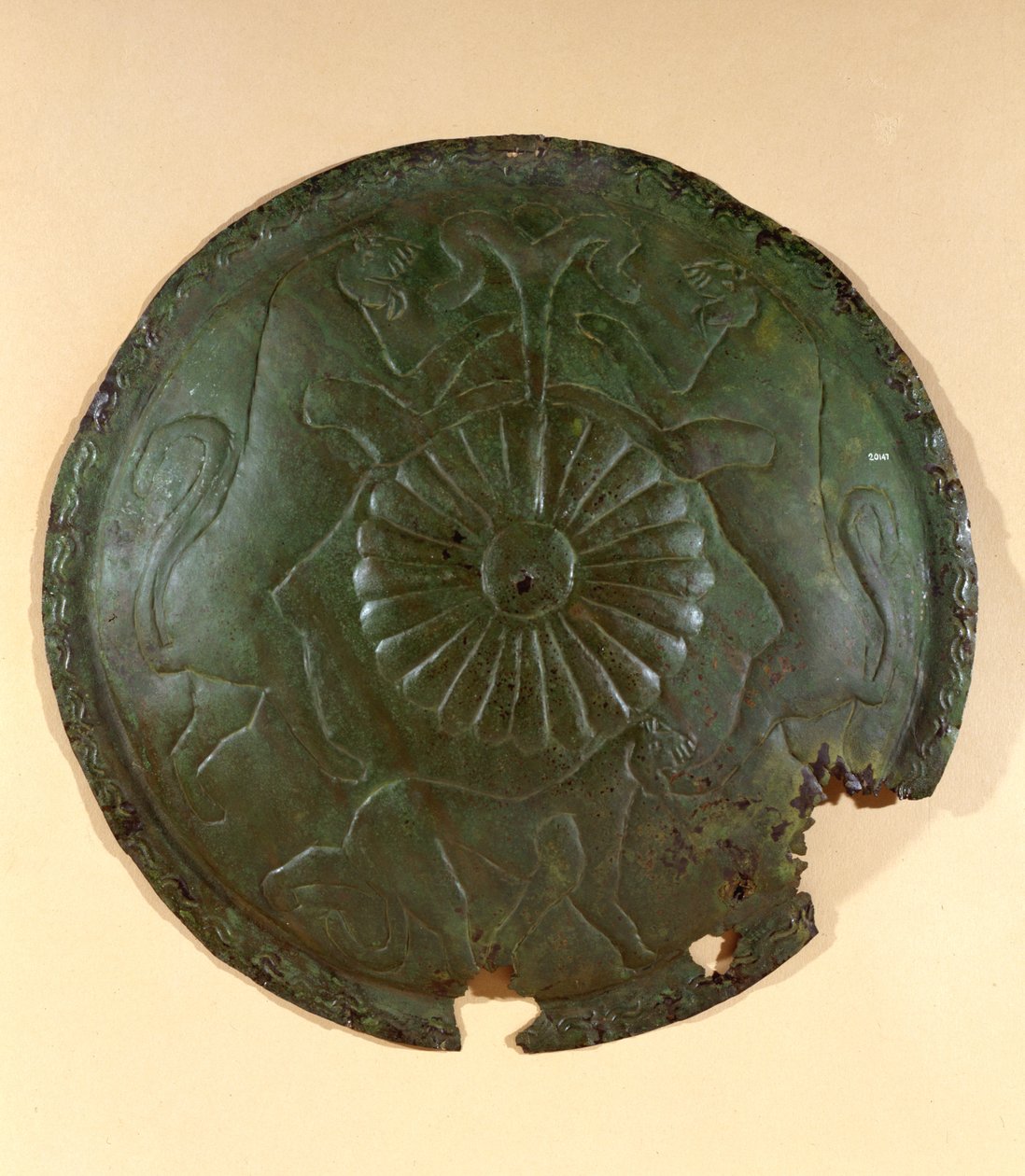 Disc with embossed decorations from Cerveteri, Italy by Etruscan