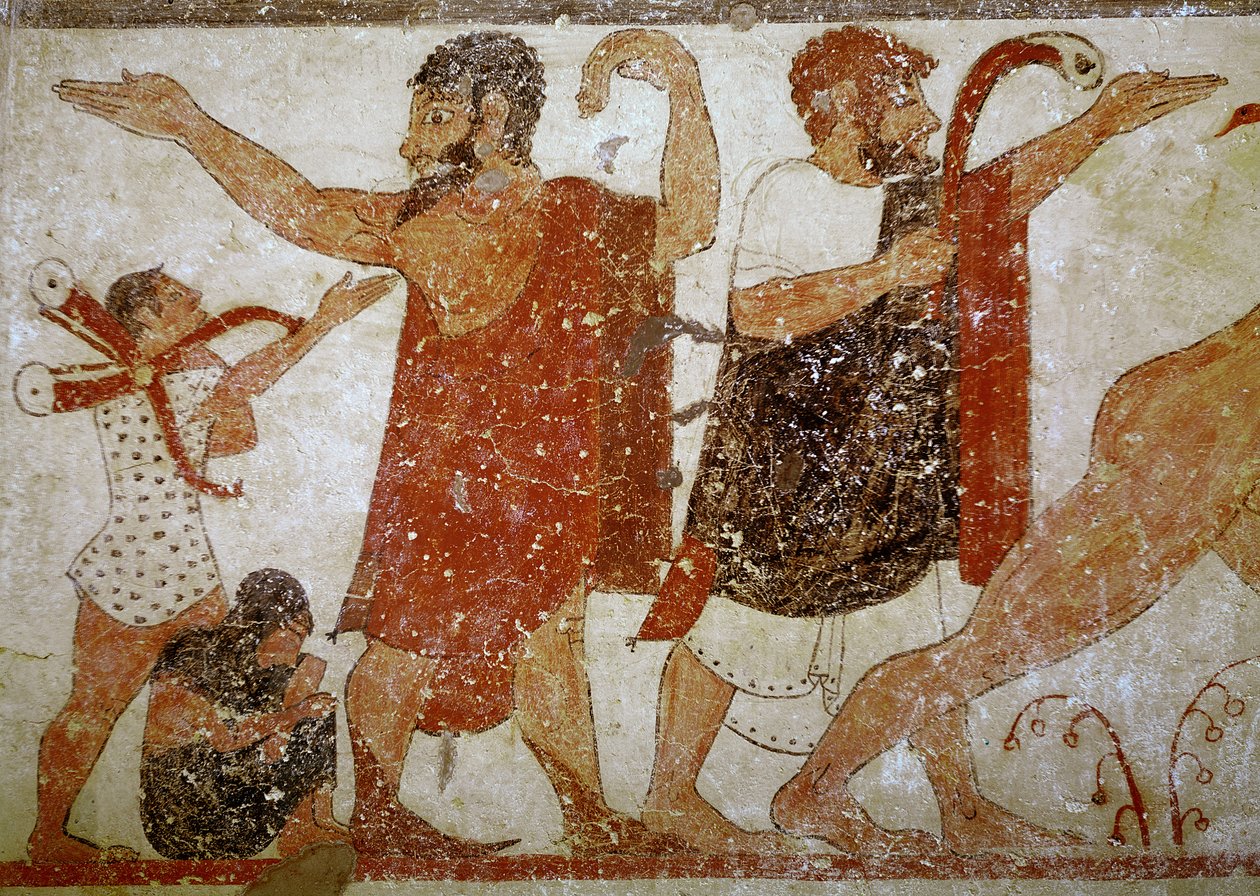 Two men, from the Tomb of the Augurs, c.530-520 BC by Etruscan