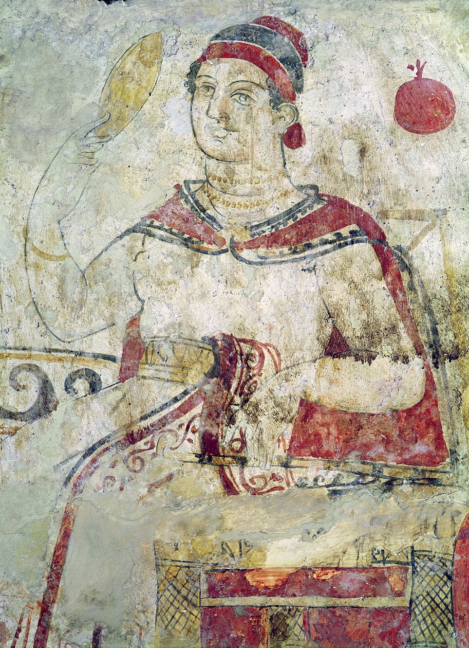 Woman at Her Toilet, Detail from a Funerary Scene, Samnite Period, 5th-4th Century BC by Etruscan