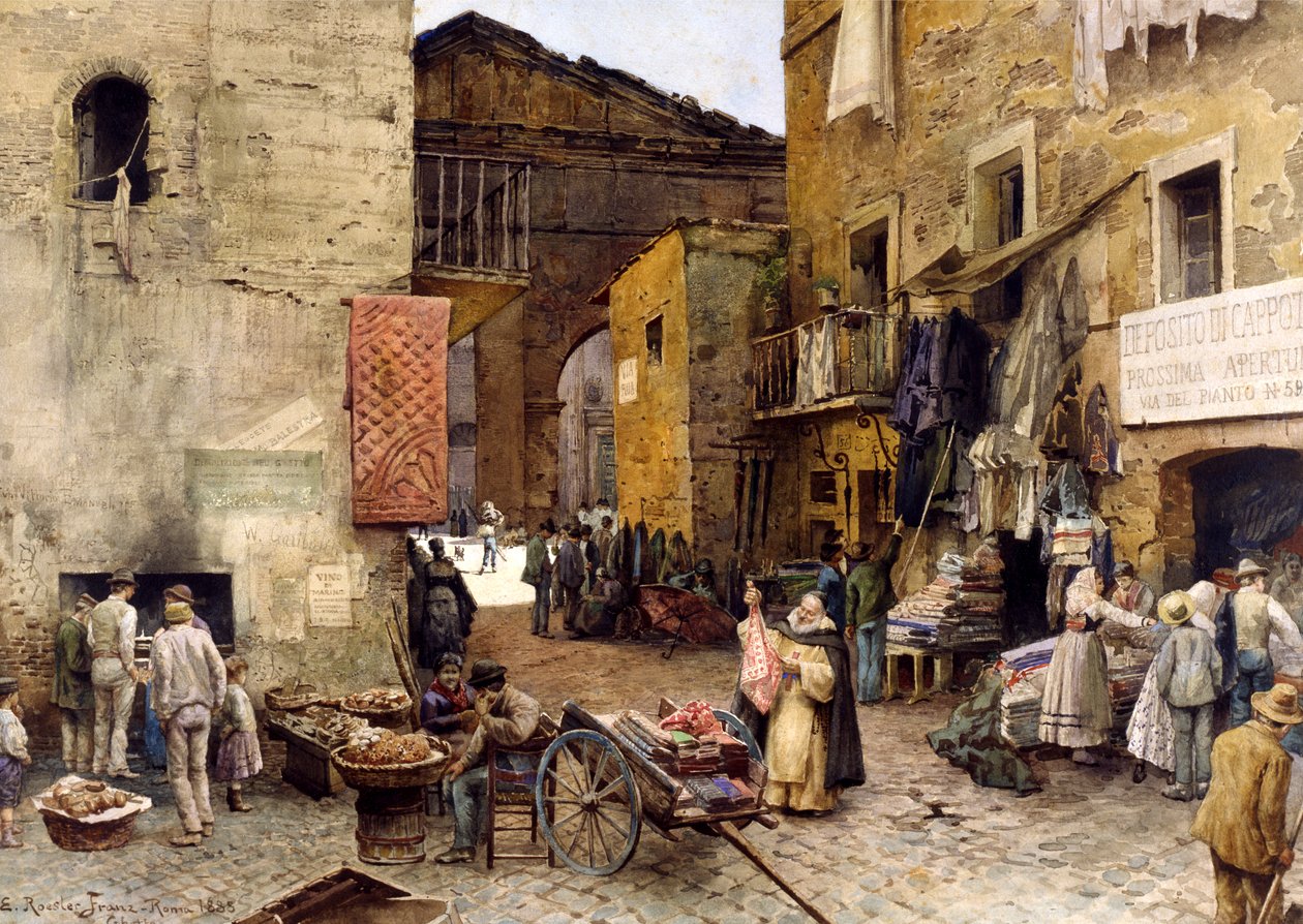 Road by the Porticus Octaviae by Ettore Roesler Franz