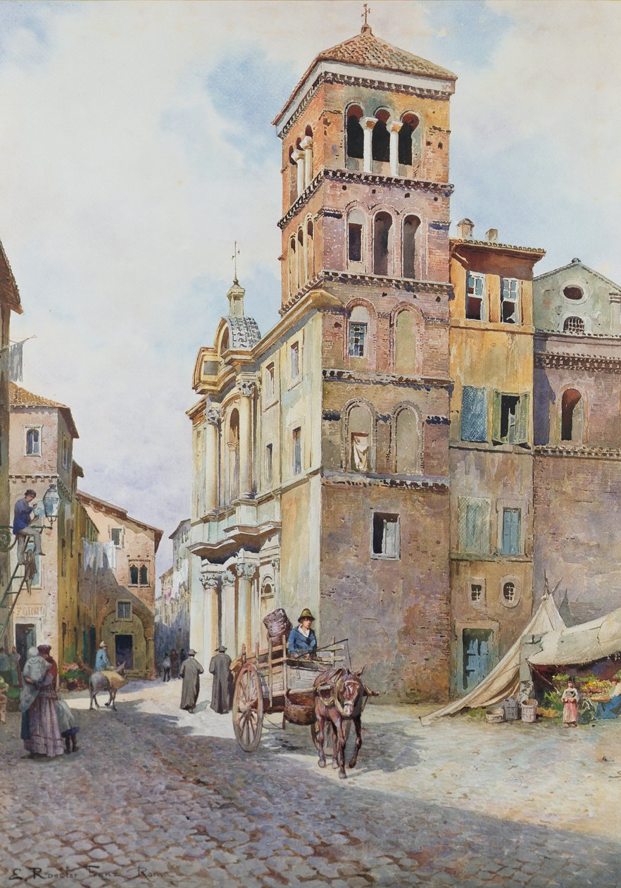View of Santa Maria in Monticelli, Rome by Ettore Roesler Franz