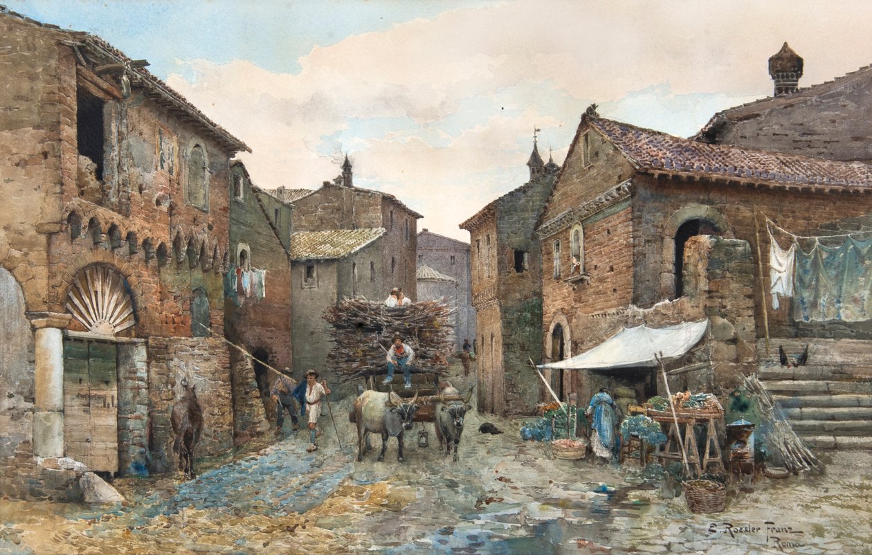 Country Commissariat at Tivoli by Ettore Roesler Franz