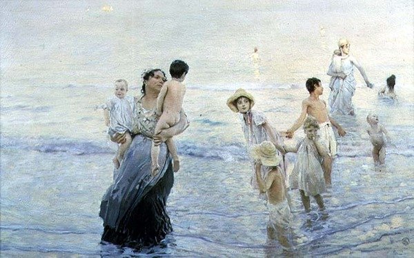 July (At the Beach) by Ettore Tito